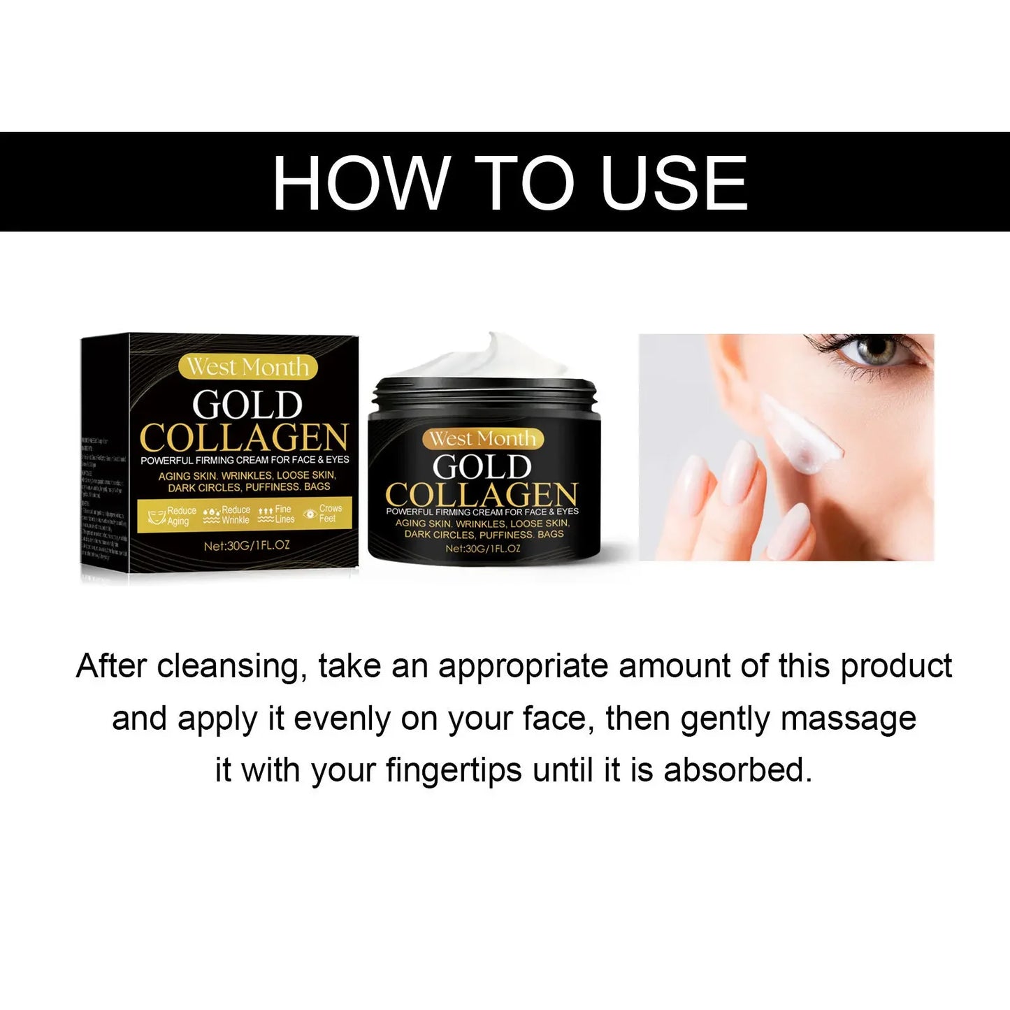 Gold Collagen Face Cream Anti Aging Firming Lifting Fade Fine Lines