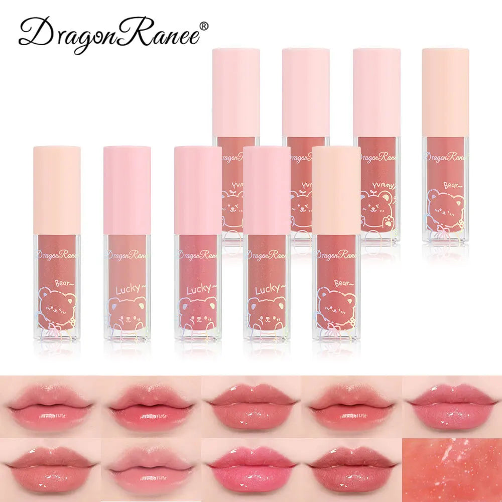 Water Light Glass Lip Glaze Hydrating Mirror Lips Oil Nourishing Moisturizing Pearlescent Glitter Cute Tootsie Mini Lip Gloss
