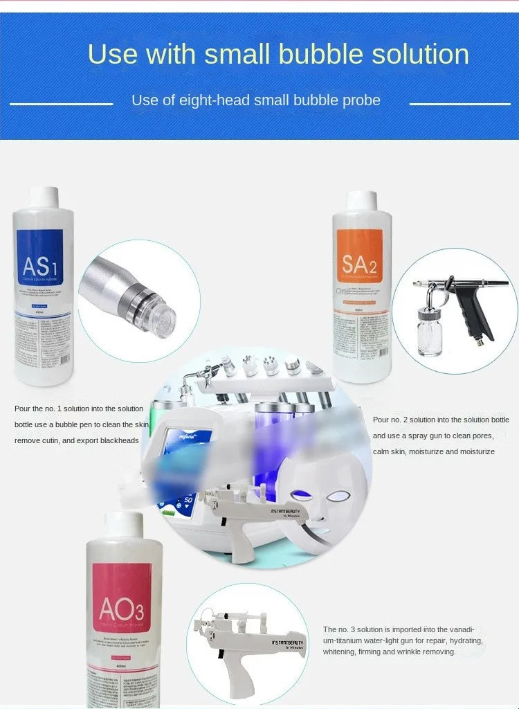 Skincare Face Serum Hydro Facial Aqua Peel Solution 400ml AS1 SA2 AO3 For Machine Skin Deep Cleaning