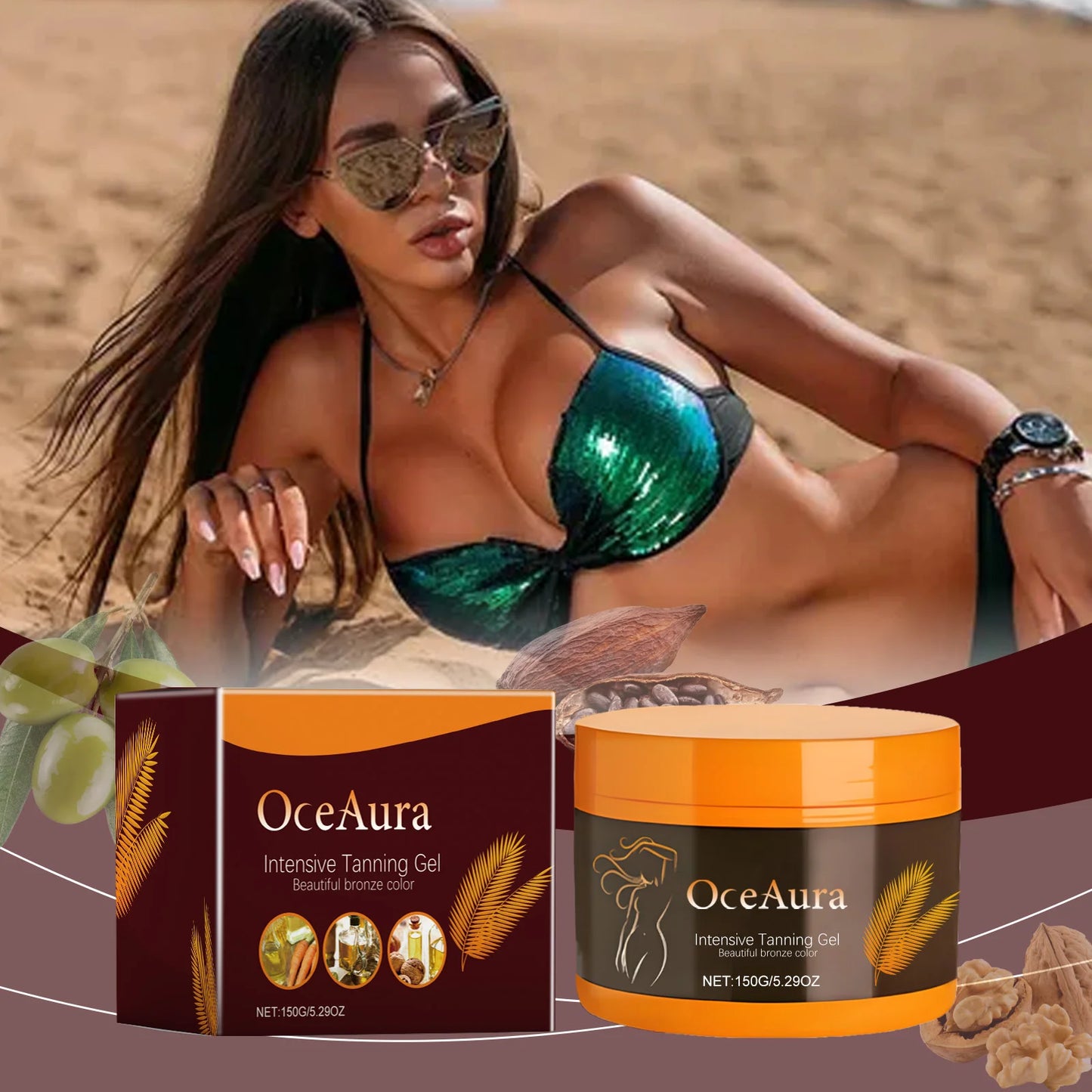 Natural Bronzing Shiny Brown Skin Radiation Protect Nourishing