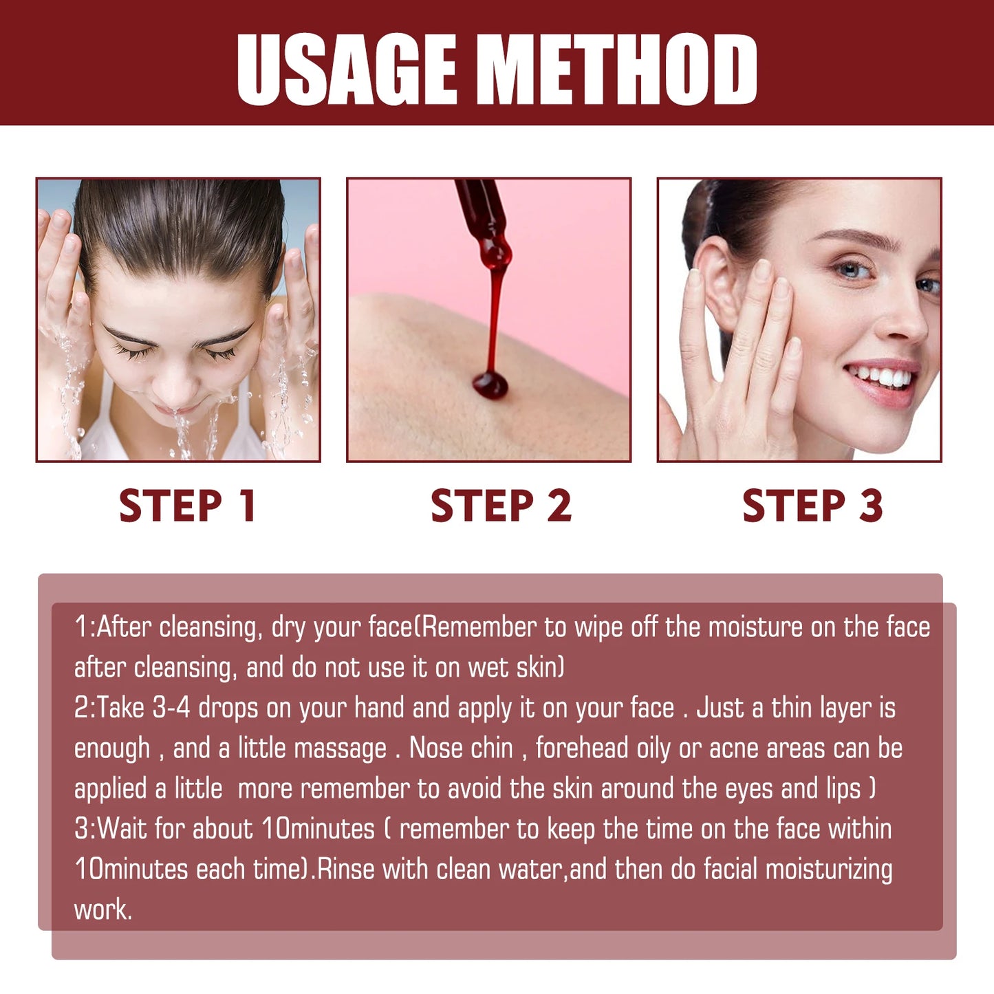 Salicylic Acid Essence Face Serum Shrink Pores Facial Essential Oil
