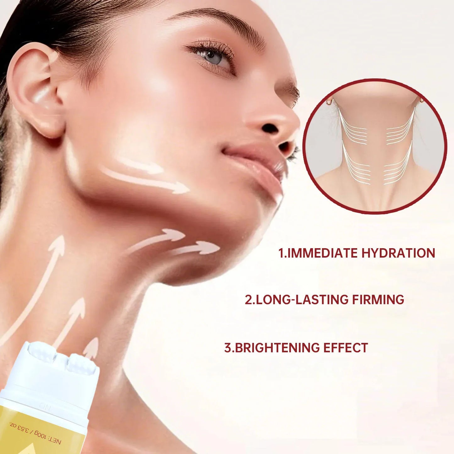 AH-8 Neck Cream with Massage Roller Neck Tightening
