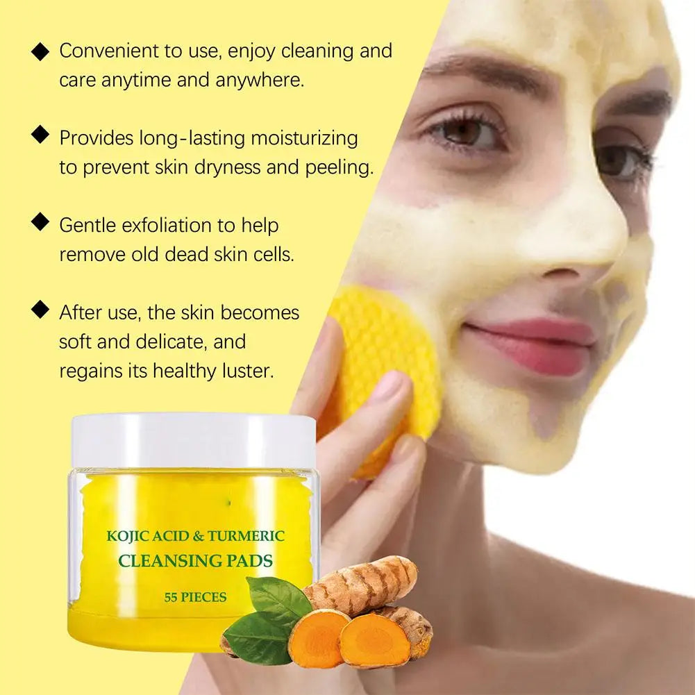 Turmeric Kojic Acid Cleansing products Exfoliating Cleansing Pads
