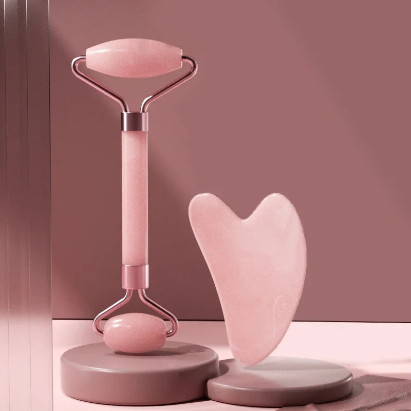 2Pcs Resin Face Roller Guasha Set