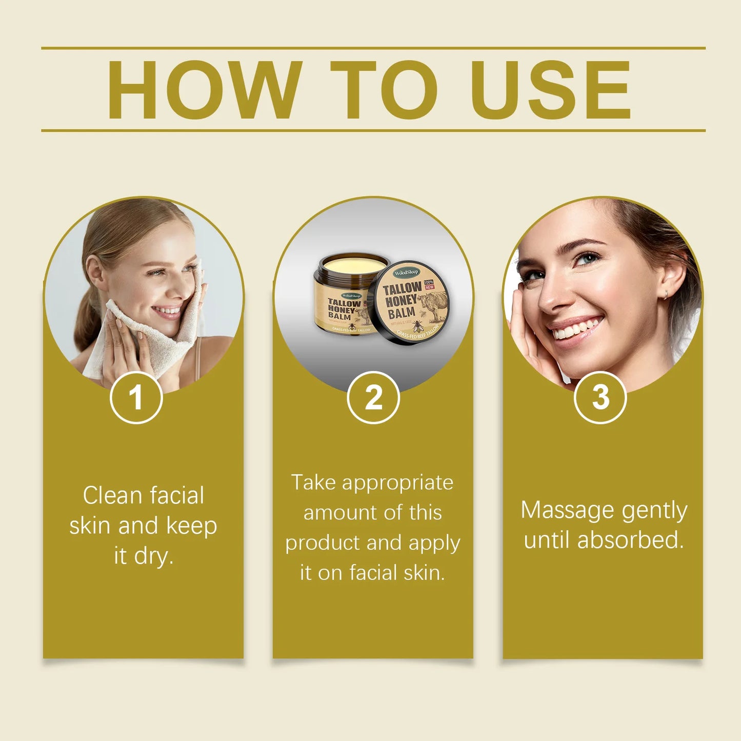 Tallow Honey Facial Moisturizer Cream Nourishing Damaged