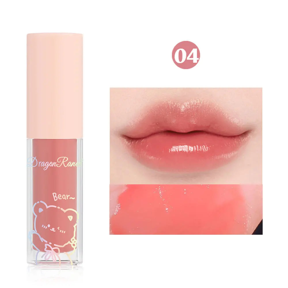 Water Light Glass Lip Glaze Hydrating Mirror Lips Oil Nourishing Moisturizing Pearlescent Glitter Cute Tootsie Mini Lip Gloss