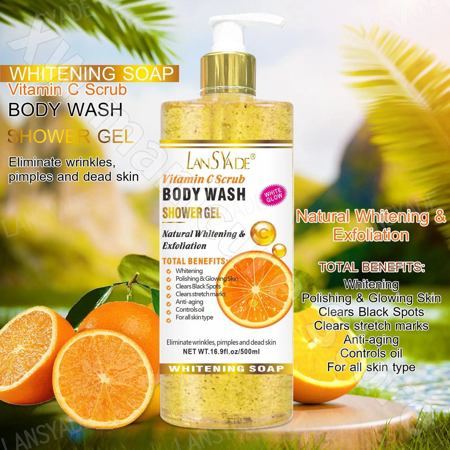 Scrub Shower Gel 500ml Moisturizing Gentle Cleansing