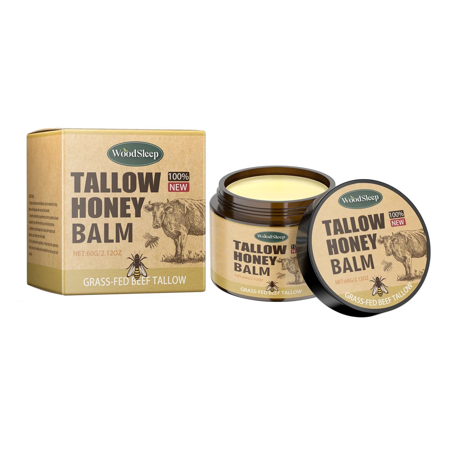 Tallow Honey Facial Moisturizer Cream Nourishing Damaged