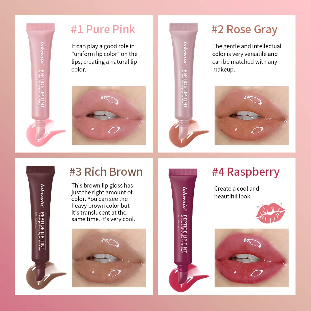 4pcs /set Moisturizing Lip Glaze Mirror Glass Long Lasting Lip Gloss