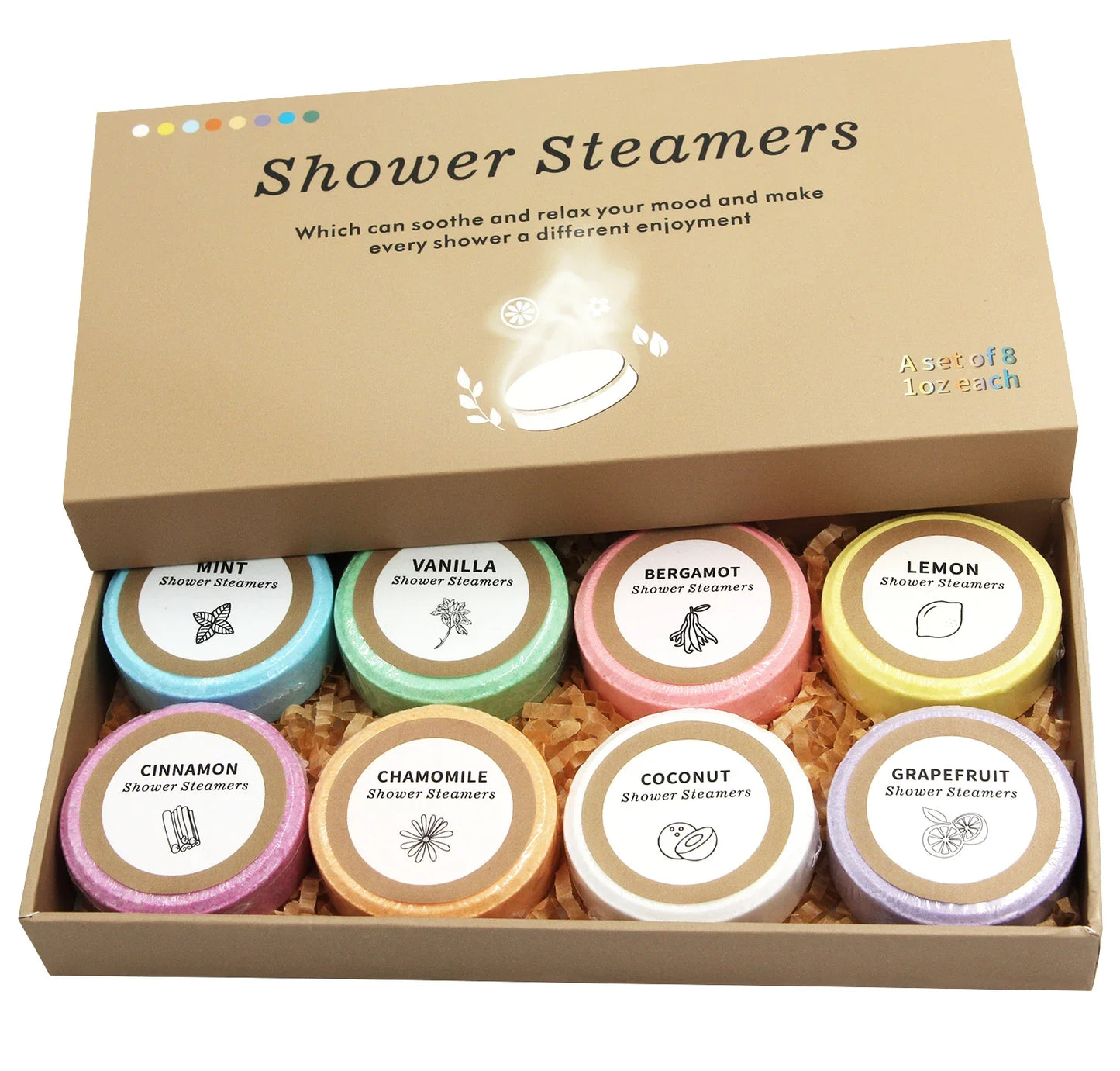8-Pack Shower Steamers Aromatherapy Bombs