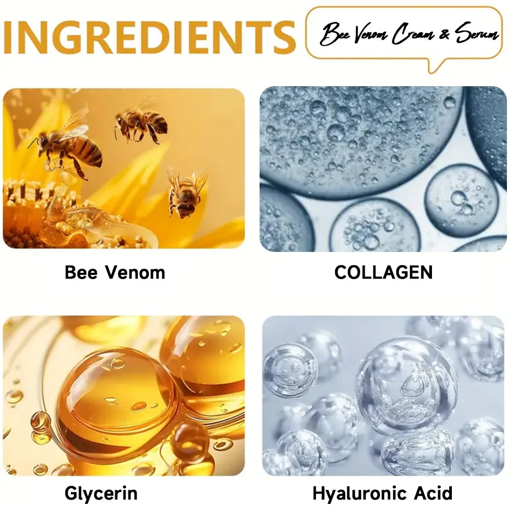 Bee Venom Cream Serum Set Reduce Fine Lines Lifting
