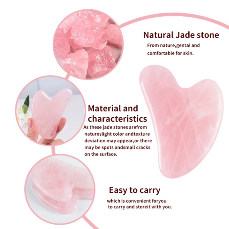 Natural Stone GuaSha Jade Facial Beauty Scraping Massage Tools