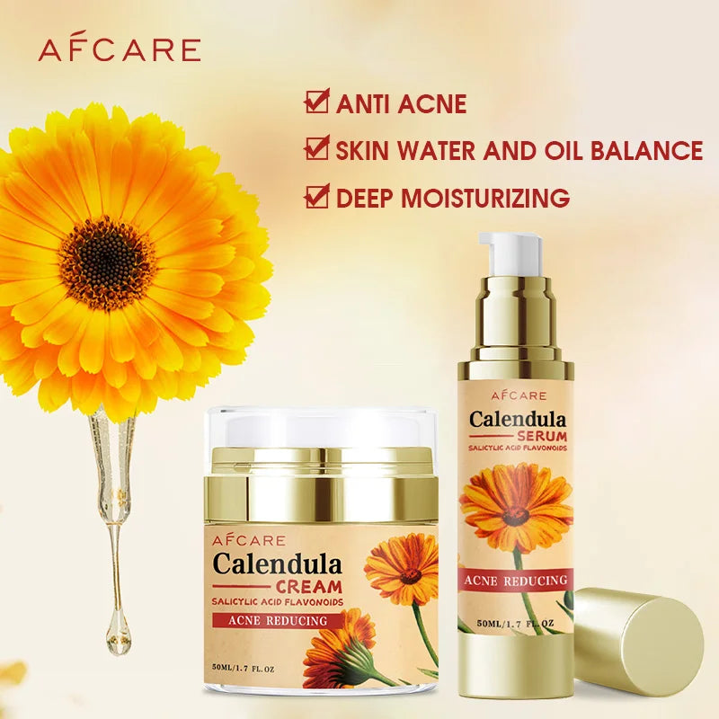 Calendula Face Cream Anti-acne Facial Serum Shrink Pores