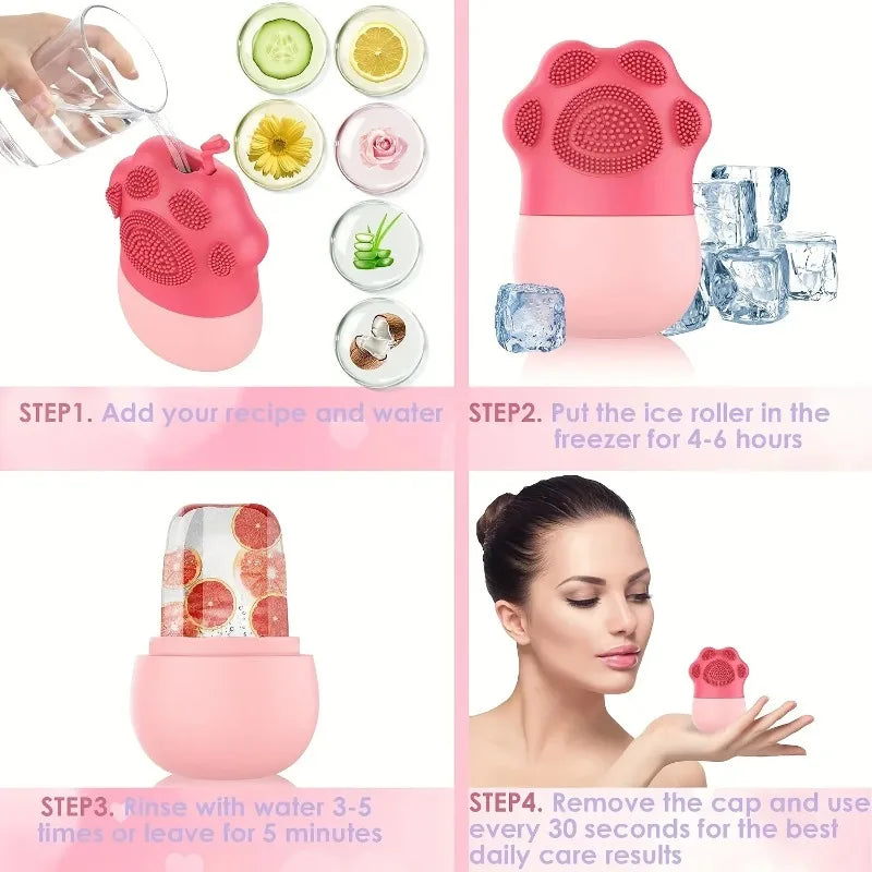 Silicone Ice Facial Roller Cooling Face Eye Body Massager