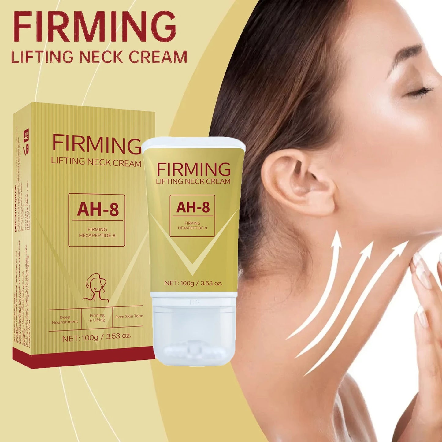 AH-8 Neck Cream with Massage Roller Neck Tightening