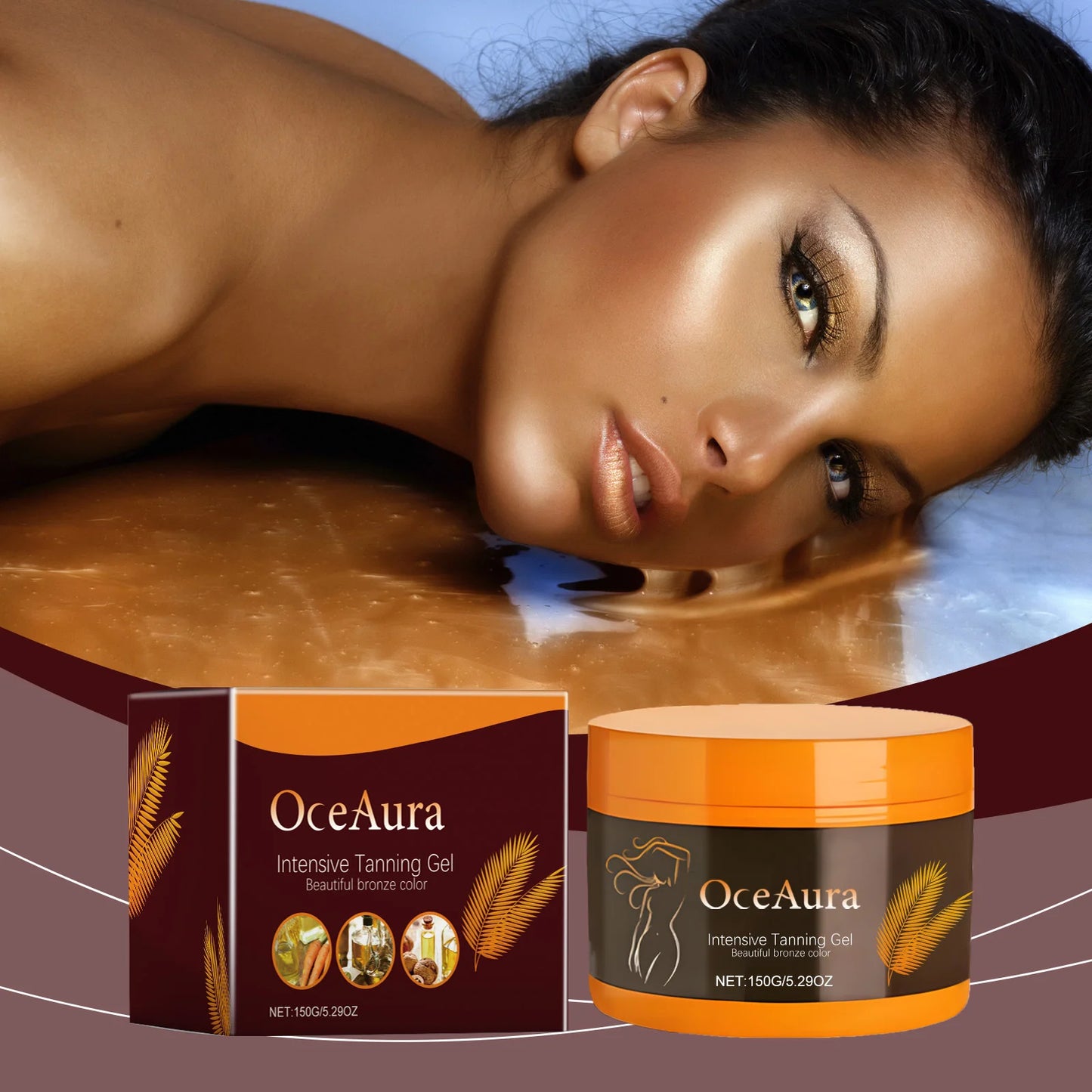 Natural Bronzing Shiny Brown Skin Radiation Protect Nourishing