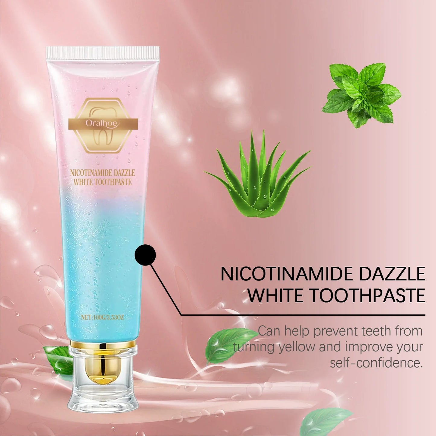 Nicotinamide Teeth Brightening Toothpaste Fresh Breath Deeply Cleaning Hygiene Removing Plaque Stains Oral Care Toothpastes 100g