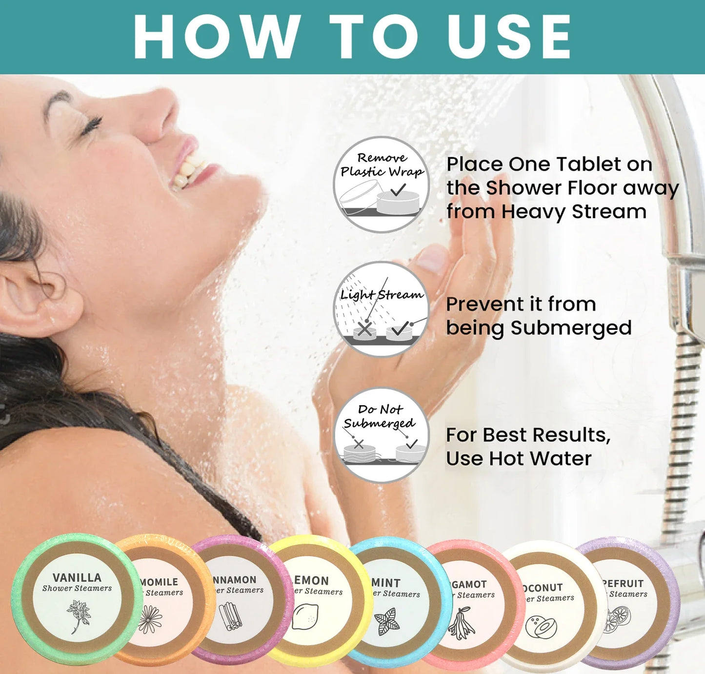 8-Pack Shower Steamers Aromatherapy Bombs