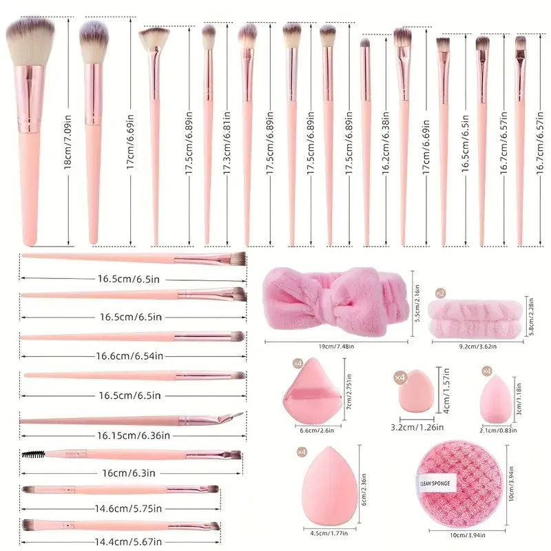 Pink Makeup Brush Set