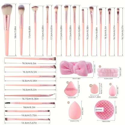 Pink Makeup Brush Set
