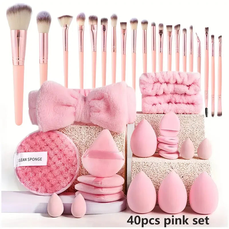 Pink Makeup Brush Set