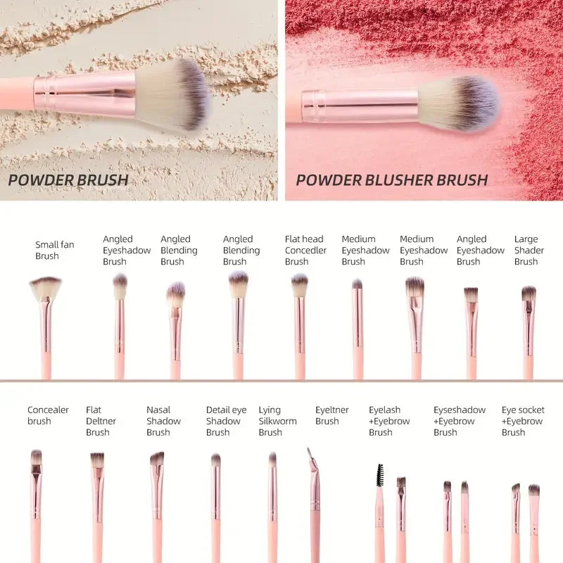 Pink Makeup Brush Set