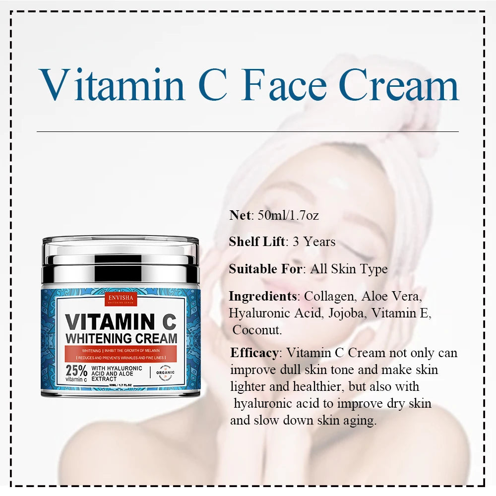 Neck Face Cream Vitamin Collagen Whitening Anti-Wrinkle Aging