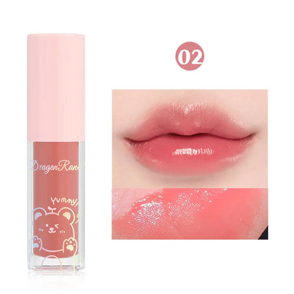 Water Light Glass Lip Glaze Hydrating Mirror Lips Oil Nourishing Moisturizing Pearlescent Glitter Cute Tootsie Mini Lip Gloss