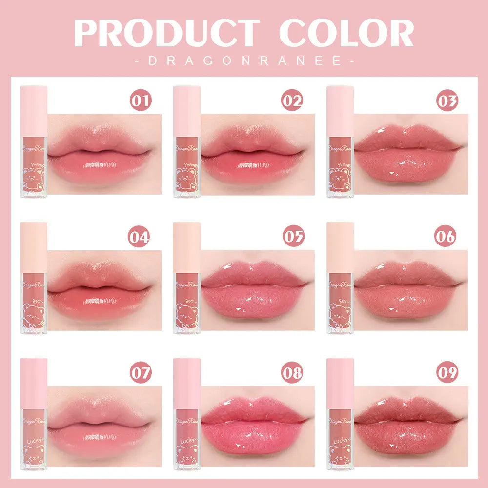 Water Light Glass Lip Glaze Hydrating Mirror Lips Oil Nourishing Moisturizing Pearlescent Glitter Cute Tootsie Mini Lip Gloss