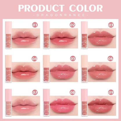 Water Light Glass Lip Glaze Hydrating Mirror Lips Oil Nourishing Moisturizing Pearlescent Glitter Cute Tootsie Mini Lip Gloss