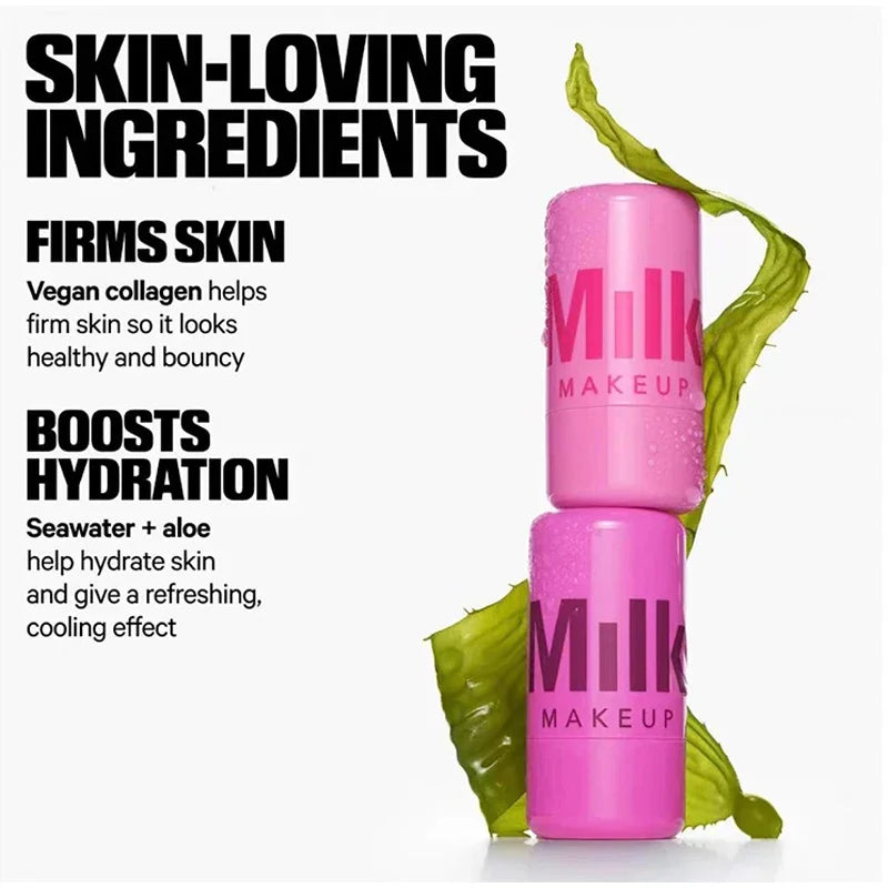Milk Makeup Cooling Water Jelly Tint Hydrating Long-Lasting Sheer Lip&Cheek Stain 3-in-1 Bouncy Jelly Texture Lipstick Cosmetic
