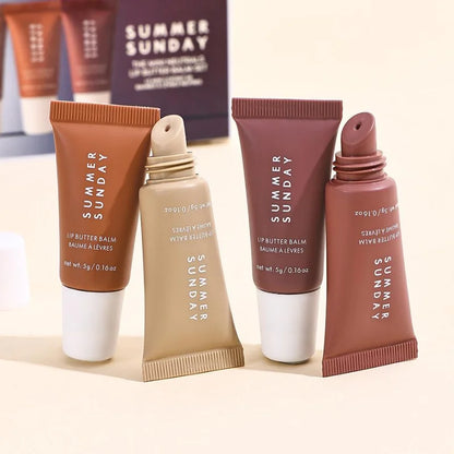 Brand Lip Balm Long-lasting Makeup Butter Moisturizing Tinted Lip Balm Set Smooth Natural Color Daily Four-color Lipstick Makeup