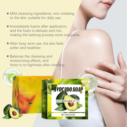 Avocado Soap Body Cleansing Moisturizing Oil Control Smoothing Skin Tender Skin Even Tone Remove Dirt Rejuvenated Skin Body Care