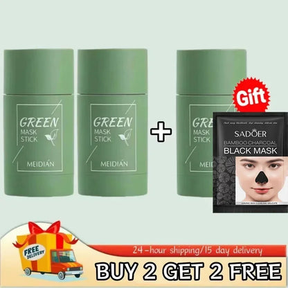 Green Tea Remove Blackhead Solid Mask Dispel Acne Blemish Cleansing