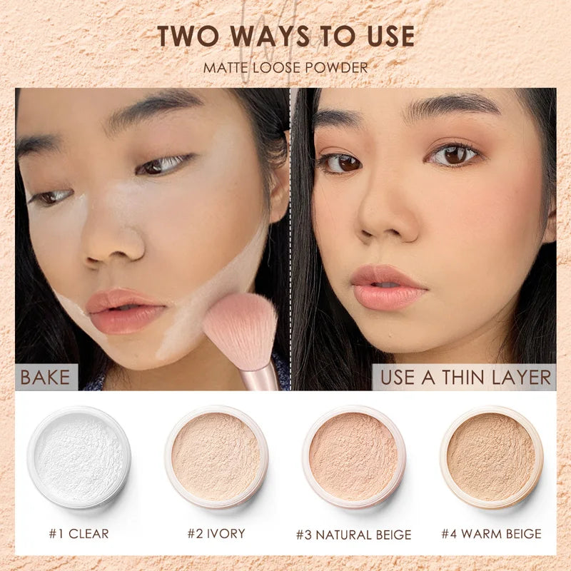 Face Loose Powder Waterproof Matte Setting Finish Makeup
