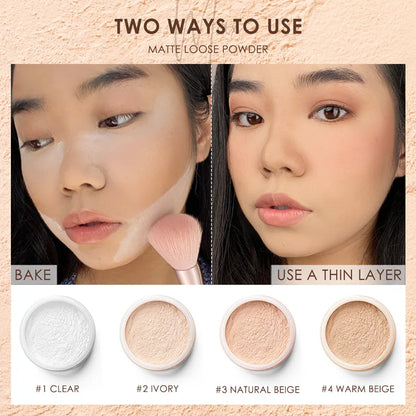 Face Loose Powder Waterproof Matte Setting Finish Makeup