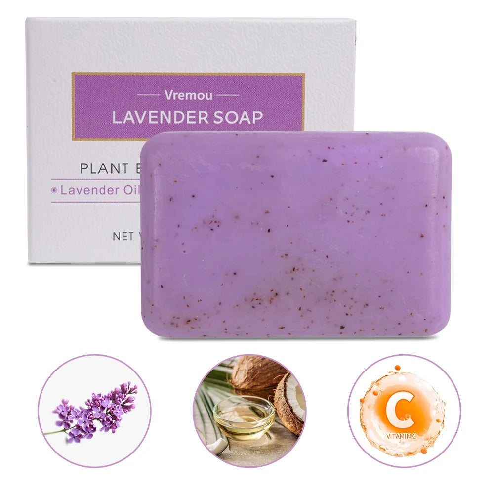 Lavender Soap, Exfoliating Cream Granule Essential Oil Soap