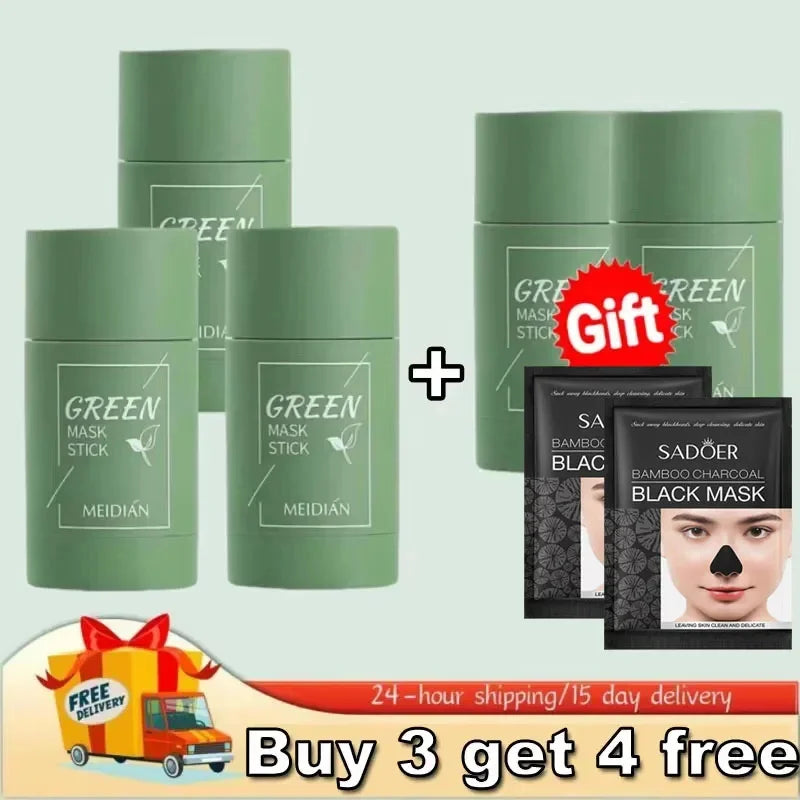 Green Tea Remove Blackhead Solid Mask Dispel Acne Blemish Cleansing