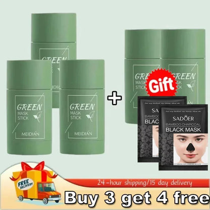 Green Tea Remove Blackhead Solid Mask Dispel Acne Blemish Cleansing