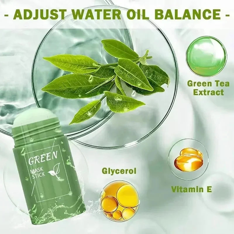 Green Tea Remove Blackhead Solid Mask Dispel Acne Blemish Cleansing