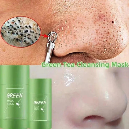 Green Tea Remove Blackhead Solid Mask Dispel Acne Blemish Cleansing