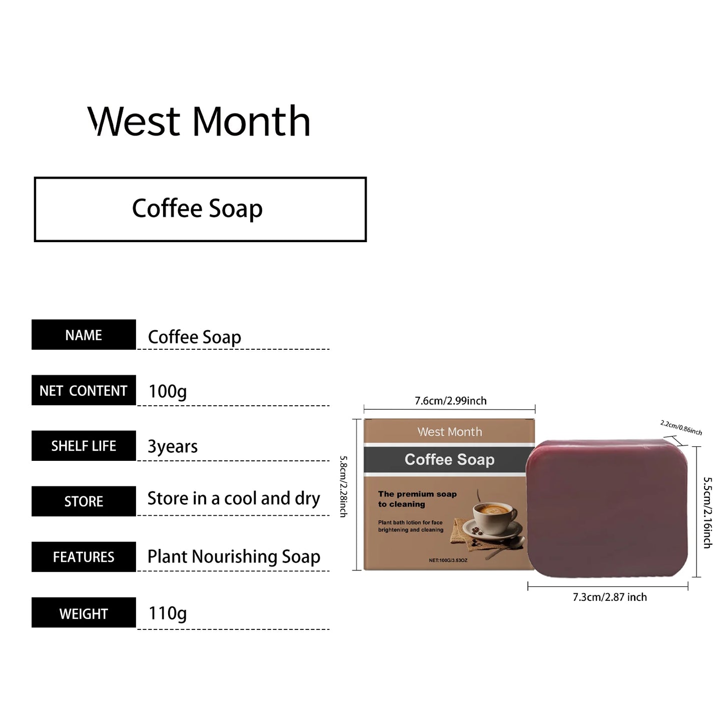 WEST MONTH Coffee Soap