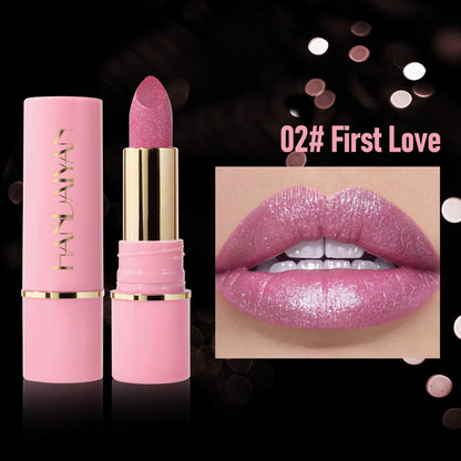 handaiyan 8 colors moisturizing and long-lasting embossed silk screen fine glitter lips translucent glass lip glitter lip gloss