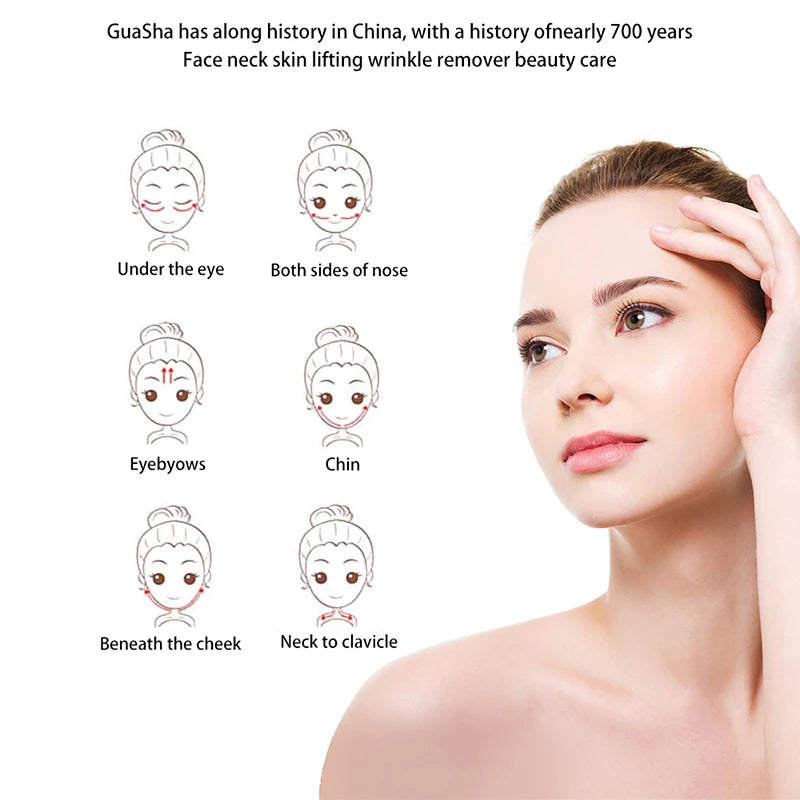 Natural Stone GuaSha Jade Facial Beauty Scraping Massage Tools