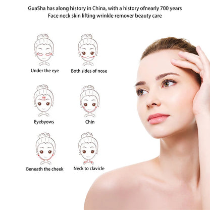 Natural Stone GuaSha Jade Facial Beauty Scraping Massage Tools