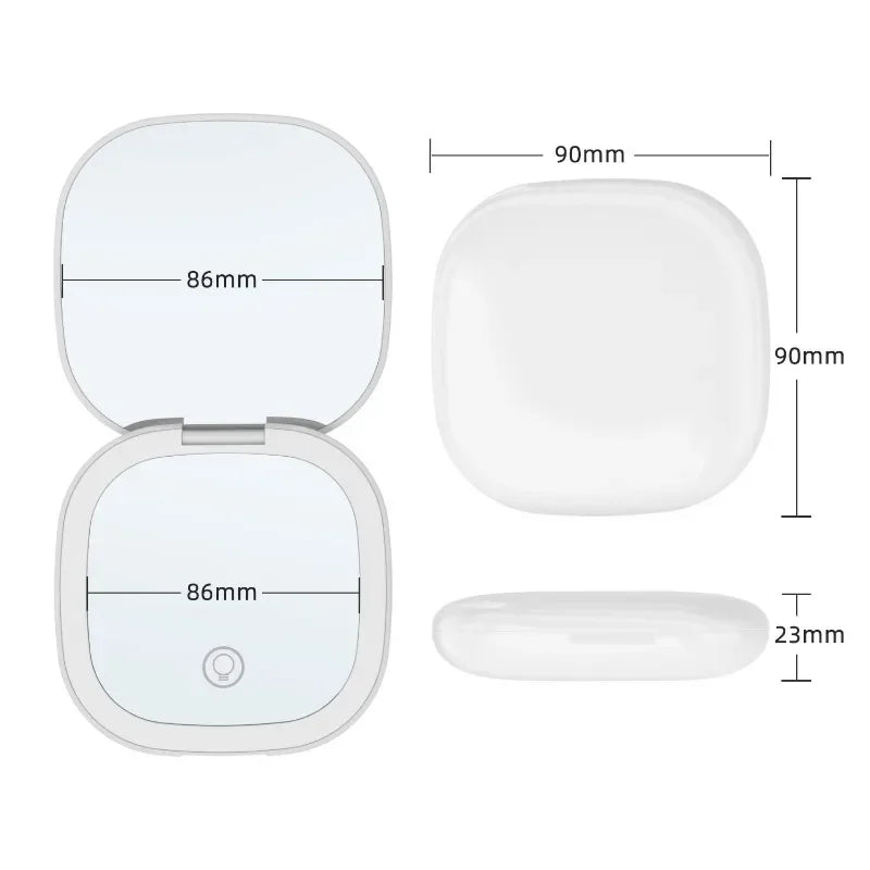 Compact Mini Folding LED Lighted Makeup Mirror