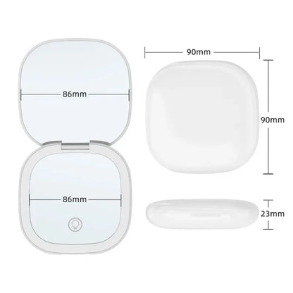 Compact Mini Folding LED Lighted Makeup Mirror