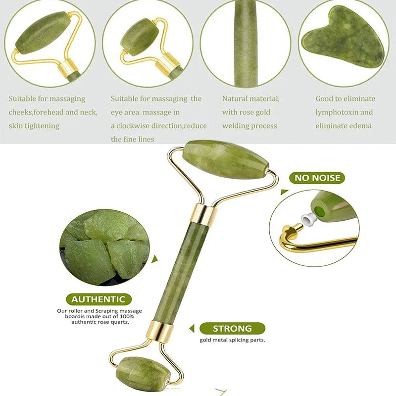 Guasha Natural Stone Massage Face Jade Roller Gua Sha Massage Tool