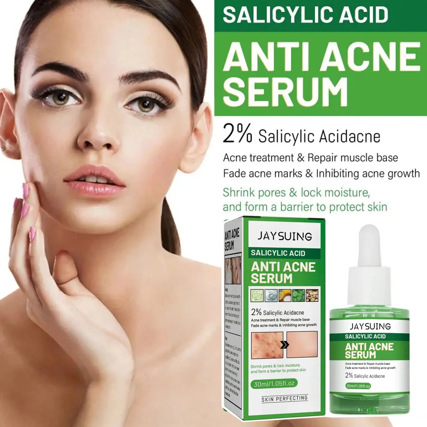 Anti Acn-e Face Serum Moisturizing Salicylic Acid Pimp-le Scar