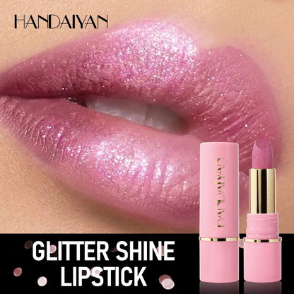 handaiyan 8 colors moisturizing and long-lasting embossed silk screen fine glitter lips translucent glass lip glitter lip gloss